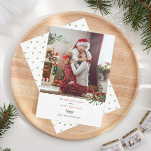 Tarjeta Pequeña Bayas Rojas de Navidad Foto Año Nuevo Fiesta
