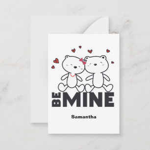 Tarjeta Pequeña BE MINE - Agradable San Valentín moderno personali