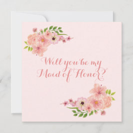 Tarjeta Pequeña Be My Maid of Honor Rosa Dorado Moderno