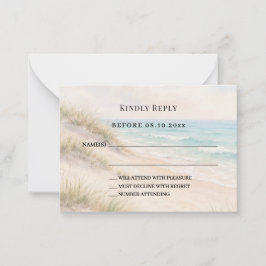 Tarjeta Pequeña Beach coastal wedding response RSVP