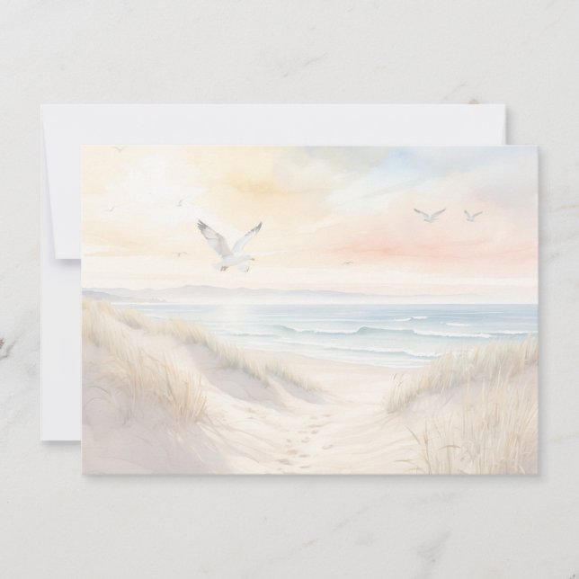 Tarjeta Pequeña Beach Scene Flat Note Card (Anverso)