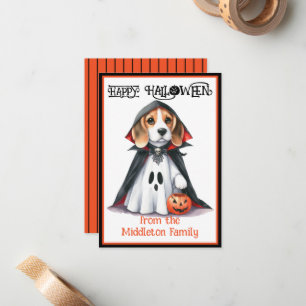 Tarjeta Pequeña Beagle Dog Happy Halloween