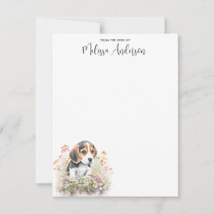 Tarjeta Pequeña Beagle Dog Watercolour Personalizada Cuppy