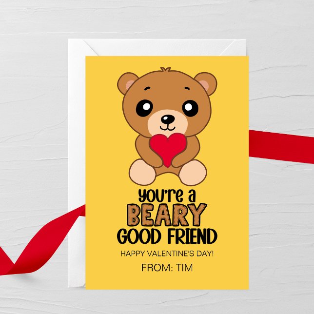 Tarjeta Pequeña Beary Good Friend Kids Valentine Card (Subido por el creador)