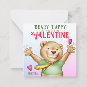 Tarjeta Pequeña Beary Happy Teddy Bear Classroom Valentcard