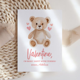 Tarjeta Pequeña Beary Happy Teddy Bear Kids Día de San Valentín