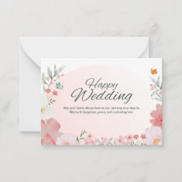 Tarjeta Pequeña Beautiful Floral Wedding Invitation Template