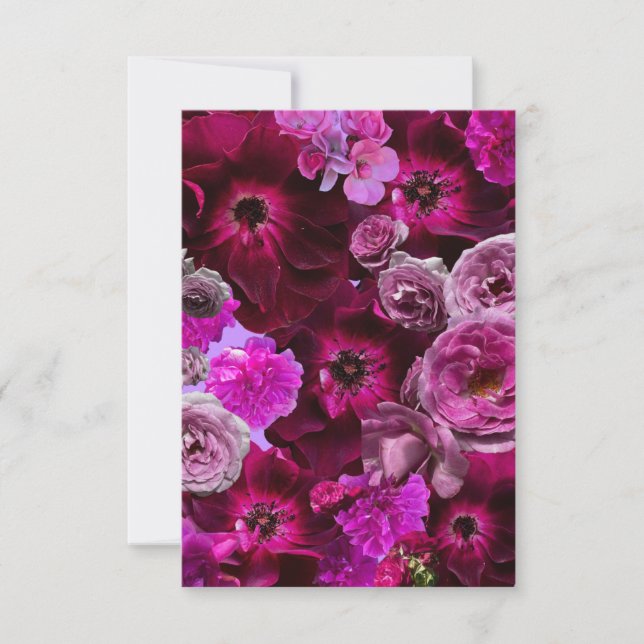 Tarjeta Pequeña Beautiful Purple Rose Collage (Anverso)