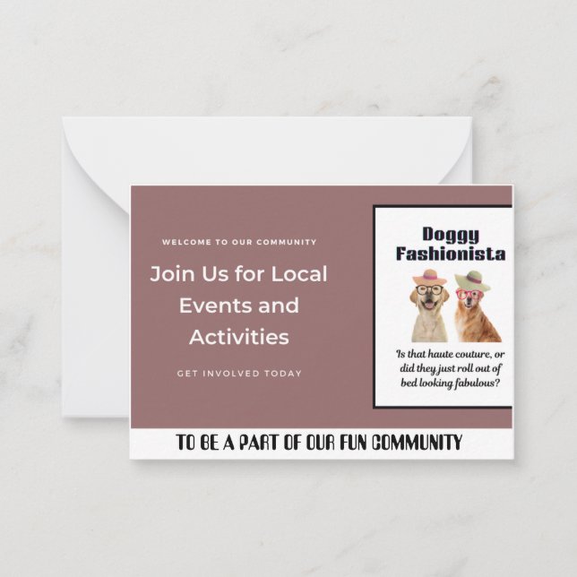 Tarjeta Pequeña Beautify Fun Doggy (Anverso)