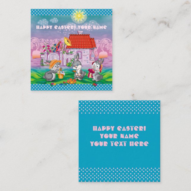 Tarjeta Pequeña Bebé conejo pequeño (Anverso / Reverso)