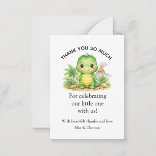 Tarjeta Pequeña Bebé dinosaurio lindo Gracias