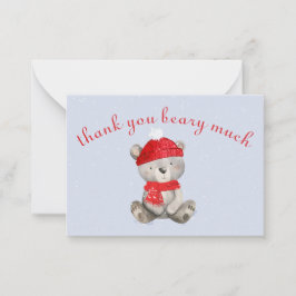 Tarjeta Pequeña Bebé, está frío fuera del oso gracias a las tarjet