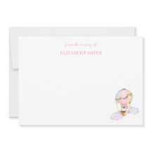 Bebé lindo ducha globo de aire caliente rosa