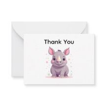 Bebé lindo Rinoceronte Ilustracion Gracias