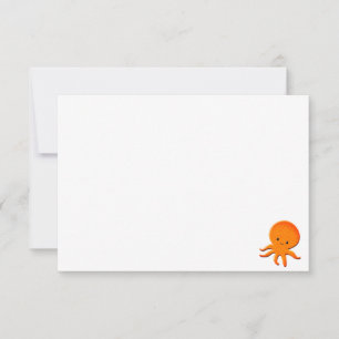 Tarjeta Pequeña Bebé Pulpo Lindo Manta Personalizada