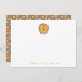 Tarjeta Pequeña Bebé y animales de león curados personalizados gra