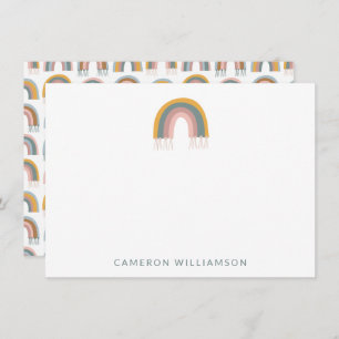Tarjeta Pequeña Bebé y niños personalizados con arcoiris de boho