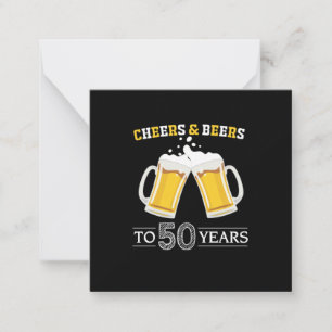 Tarjeta Pequeña Bebedor de cerveza vitorea y cervezas por 50 años