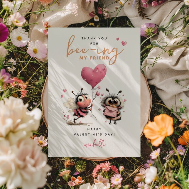 Tarjeta Pequeña Bee Kids Classroom Valentines Day (Subido por el creador)