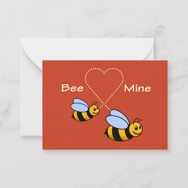 Tarjeta Pequeña Bee Mine Valentine Card (Anverso)