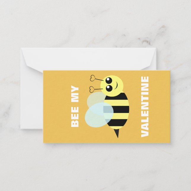 Tarjeta Pequeña Bee My Mini Valentine (Anverso)