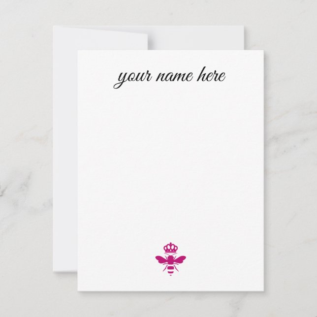 Tarjeta Pequeña Bee Notecards personalizado (Anverso)