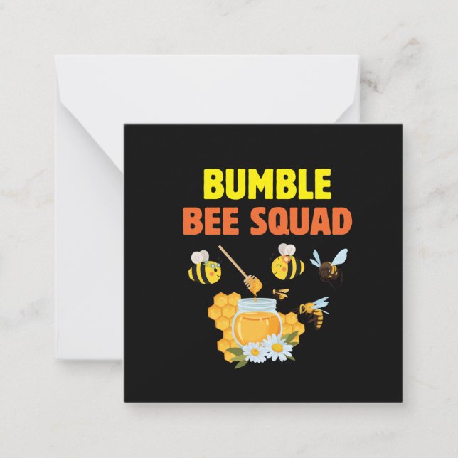 Tarjeta Pequeña Beekeeper Art Bumble Bee Squad 2 (Anverso)