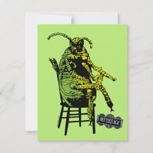 Tarjeta Pequeña Beetlejuice   Escarabajo en Silla