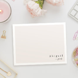Tarjeta Pequeña Beige Simple Script Moderno Stationery personaliza
