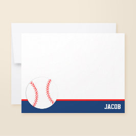 Tarjeta Pequeña Béisbol Rojo Azul Personalizado Plano