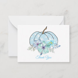Tarjeta Pequeña Bella Calabaza Azul Gracias Cartas