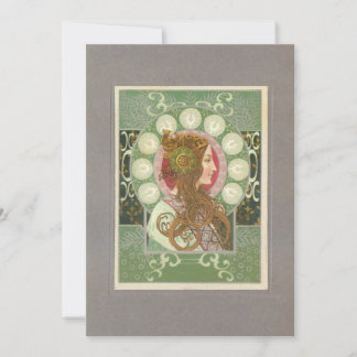 Tarjeta Pequeña Belleza Art Nouveau exótica