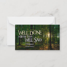 Tarjeta Pequeña Benjamin Franklin cita Inspiradora "Bien hecho"