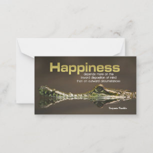 Tarjeta Pequeña Benjamin Franklin cita Inspiradora "Felicidad"