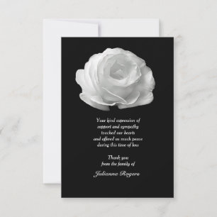 Tarjeta Pequeña Beravement White Rose Gracias Notecards (3.5x5)