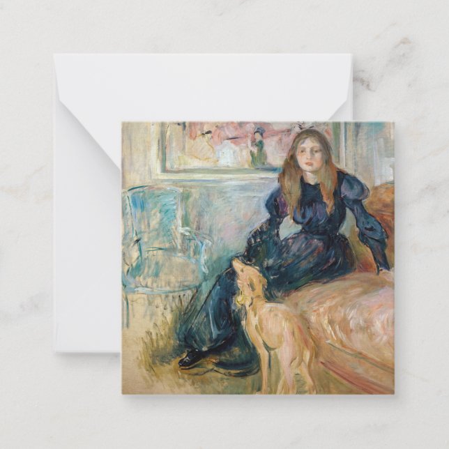Tarjeta Pequeña Berthe Morisot - Julie y su Greyhound Laerte (Anverso)