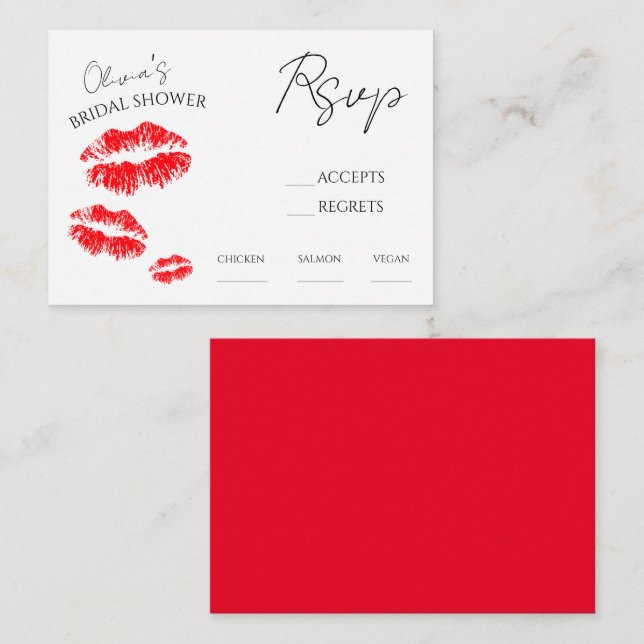 Tarjeta Pequeña Besa la despedida rsvp (Anverso / Reverso)