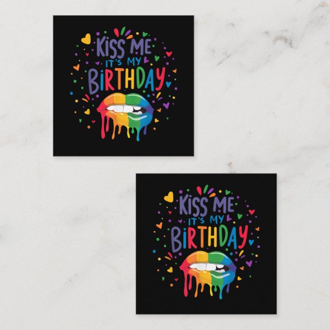 Tarjeta Pequeña Bésame es mi cumpleaños (Anverso / Reverso)