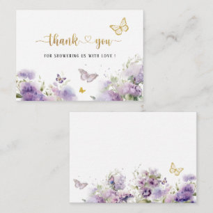 Tarjeta Pequeña Besos elegantes de mariposa acuarela gracias bebé