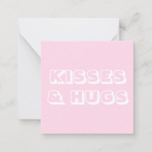 Tarjeta Pequeña Besos y abrazos, blanco claro blanco moderno negri