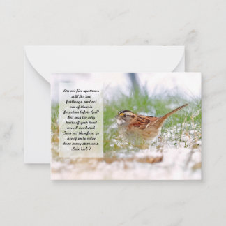 Tarjeta Pequeña Biblia Verse Scripting Note Card Sparrow KJV
