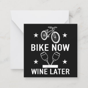 Tarjeta Pequeña Bicicleta, ahora vino, después divertido regalo de