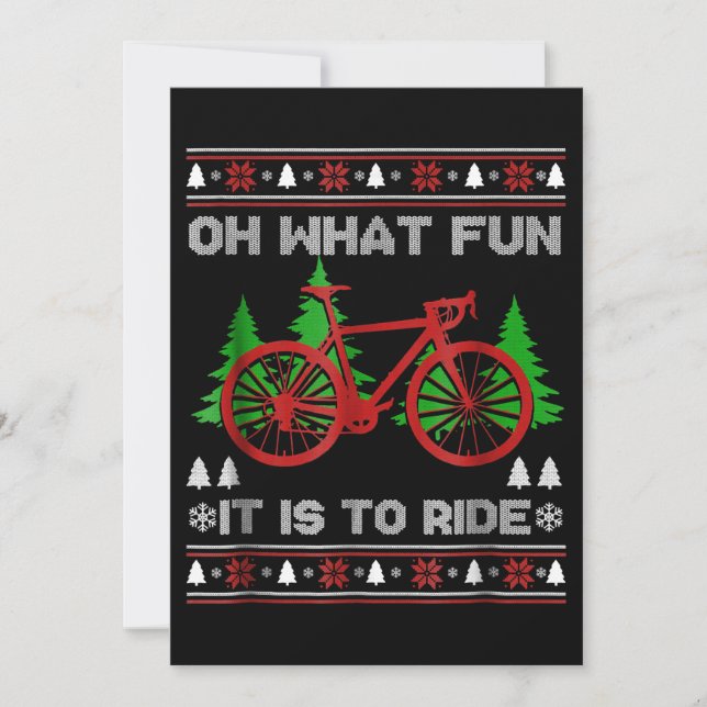 Tarjeta Pequeña Bicicleta Oh qué moto divertida Navidades feos sué (Anverso)
