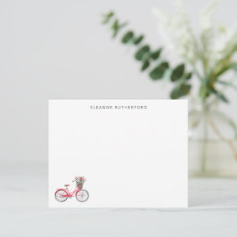 Tarjeta Pequeña Bicicleta simple con flores ciclista personalizado