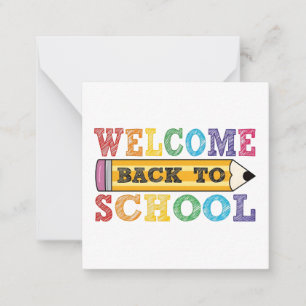 Tarjeta Pequeña Bienvenido de vuelta a la escuela - Ilustracion de