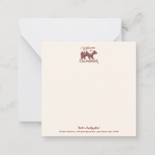 Tarjeta Pequeña Bienvenidos a California Bear