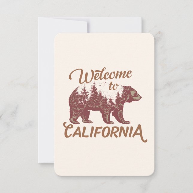 Tarjeta Pequeña Bienvenidos a California Bear Forest (Anverso)
