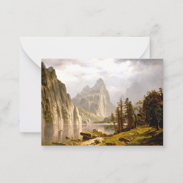 Tarjeta Pequeña Bierstadt - Río Merced, Valle Yosemite (Anverso)