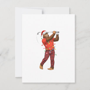 Tarjeta Pequeña Bigfoot Sasquatch Golf Navidad 2026 Fiesta Deporti