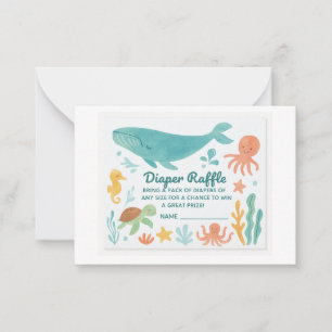 Tarjeta Pequeña "Billete de pañal corto   Baby Shower Invitati